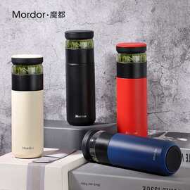 魔都茶水分离保温杯316不锈钢男女士简约便携商务办公泡茶水杯子