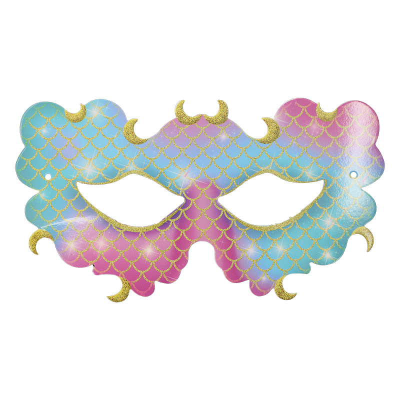 Tarjetas de papel DIY sirena carnaval nueva máscara para niños pintados máscara de mitad de cara fiesta espectáculo máscara de ojos al por mayor