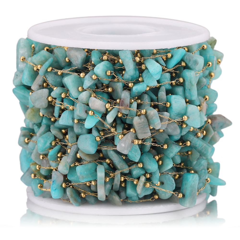 Acero inoxidable cabeza de piedra de color clip de cadena de cuentas DIY collar pulsera Cadena de joyería hecha a mano cadena accesorios de joyería