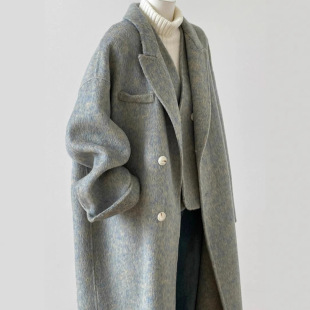2025 Autumn and Winter New Gray Hepburn Style Black French Socialite Woolen Outwear Jacket Goddess Style