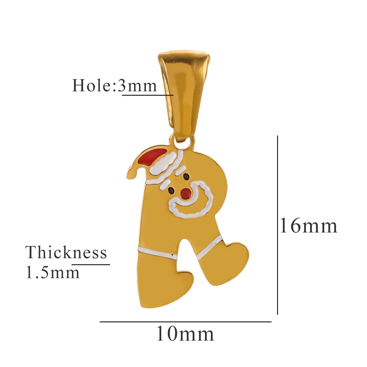 Acero inoxidable Navidad 18K titanio acero letras personalidad Santa adorable moda moda moda DIY joyas colgantes