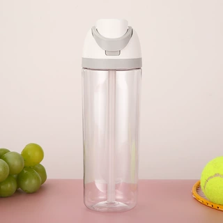 新款夏季大容量塑料水杯高颜值简约手提吸管杯时尚户外便携水果杯