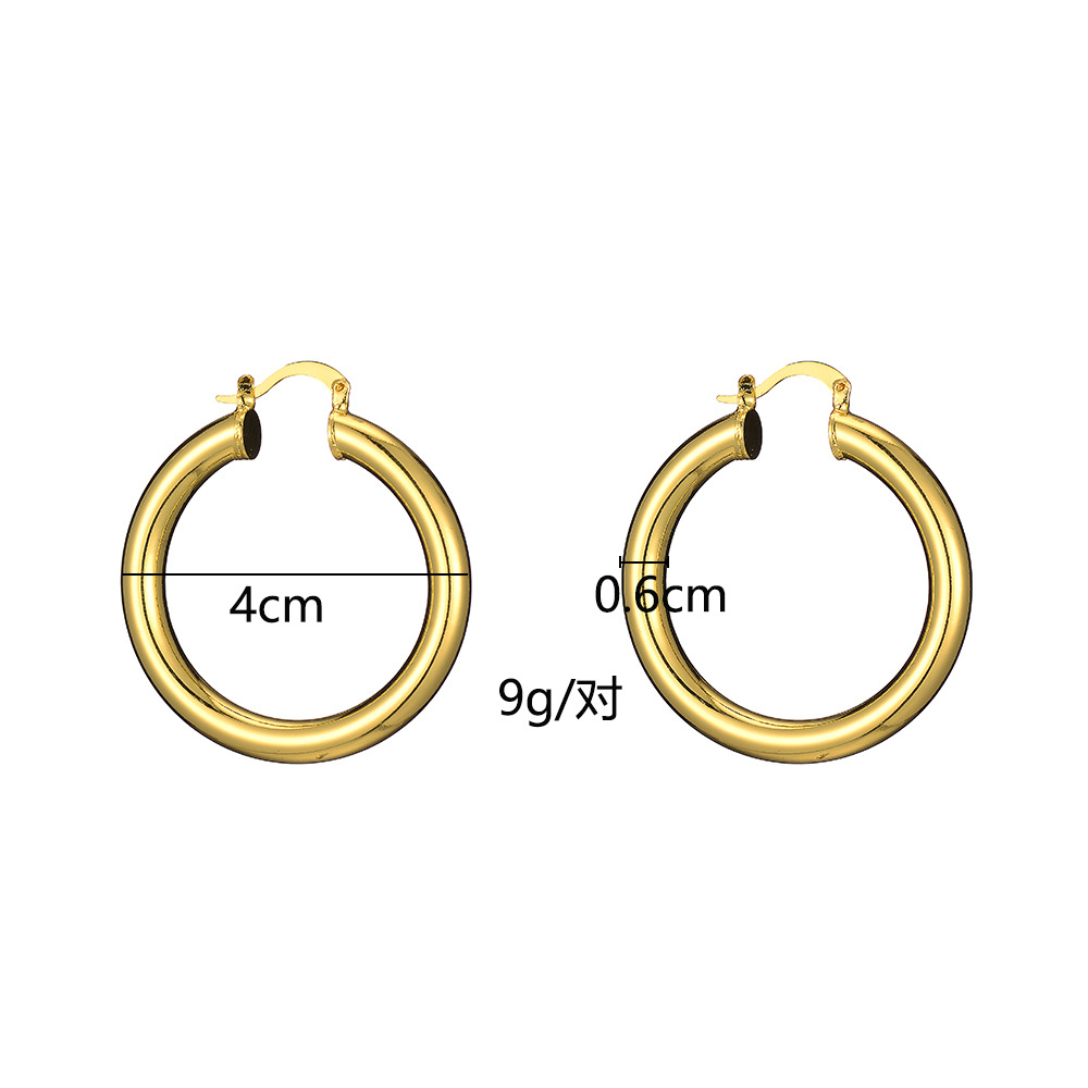 Geometric U-shaped Earclip Earrings Wholesale European And American Personalized Simple Ins New Tube Hollow Metal Earrings Female Temperament display picture 10