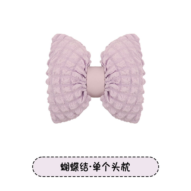 Car Seat Cushion — Universal Seat cushion, seat cover - purple-puff-bow-headrest-one-piece