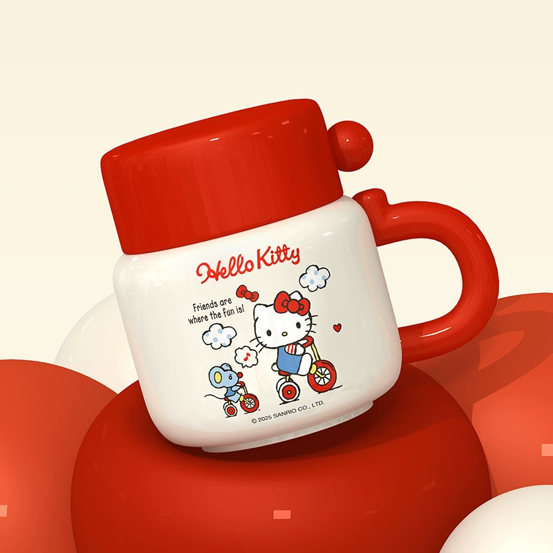 Термо чайник из керамики высокого качества с изображением Санрио, Hello Kitty