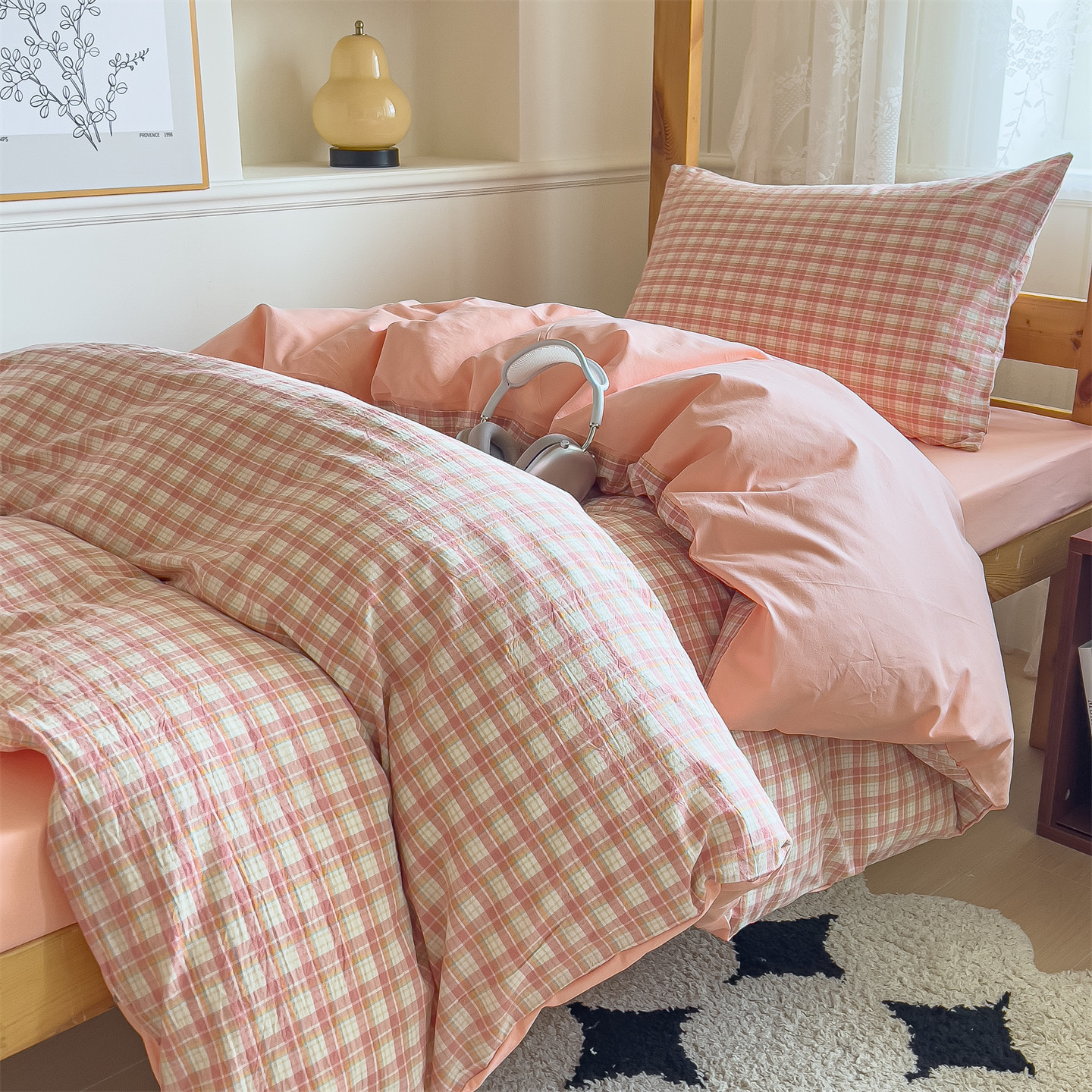 Juego de cama de dormitorio de estudiantes de tres piezas de algodón puro 2025 nuevas sábanas de cuatro piezas fundas de edredón