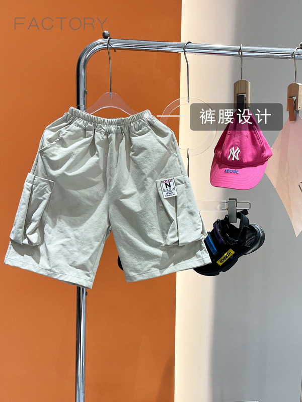 男の子カーゴショーツ 2025年夏新作 子供用 おしゃれ ゆったりパンツ 男の子 ハンサム 薄手 5点パンツ|undefined
