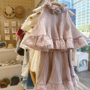 Jamie Bear Tree Summer Children's T-Shirt Dress Set Miscellaneous Brand Children's Clothing Clearance Wholesale
