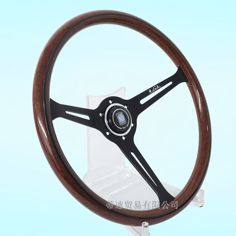Factory direct sales car modification 15inch peach wood color steering wheel ND classic retro imitation wood steering wheel with a hole distance of 70mm