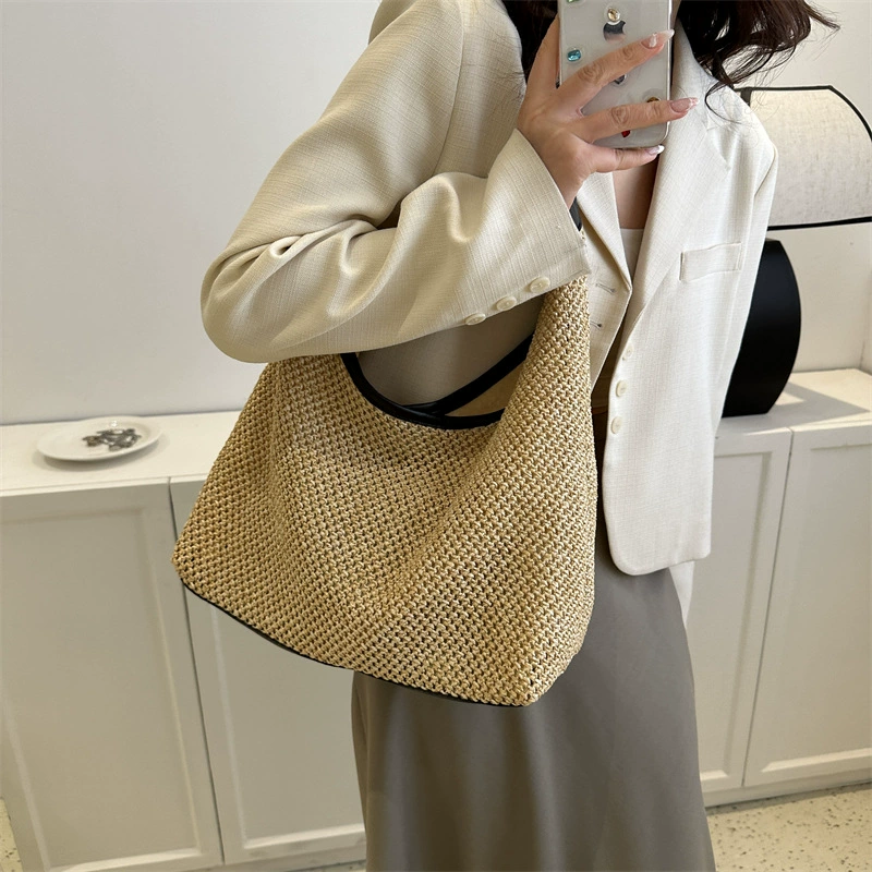 В Fantasy? Actually knitted handmade bag -> Вязаная ручной работы сумка, модная ретро соломенная сумка через плечо, коллекция 2023 года