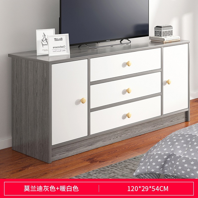 Gabinete de televisión de la sala de estar pequeño tipo moderno simple gabinete de suelo de madera sólida gabinete de televisión del dormitorio gabinete alto gabinete integrado gabinete de pared