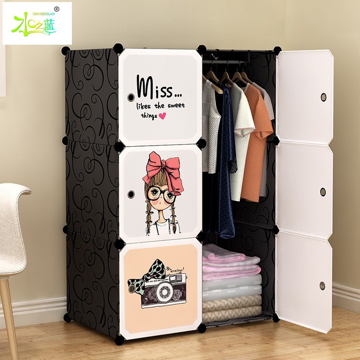 Simple Wardrobe Fabric Wardrobe Children's Storage Plastic Assembled Wardrobe Economical Modern Minimalist