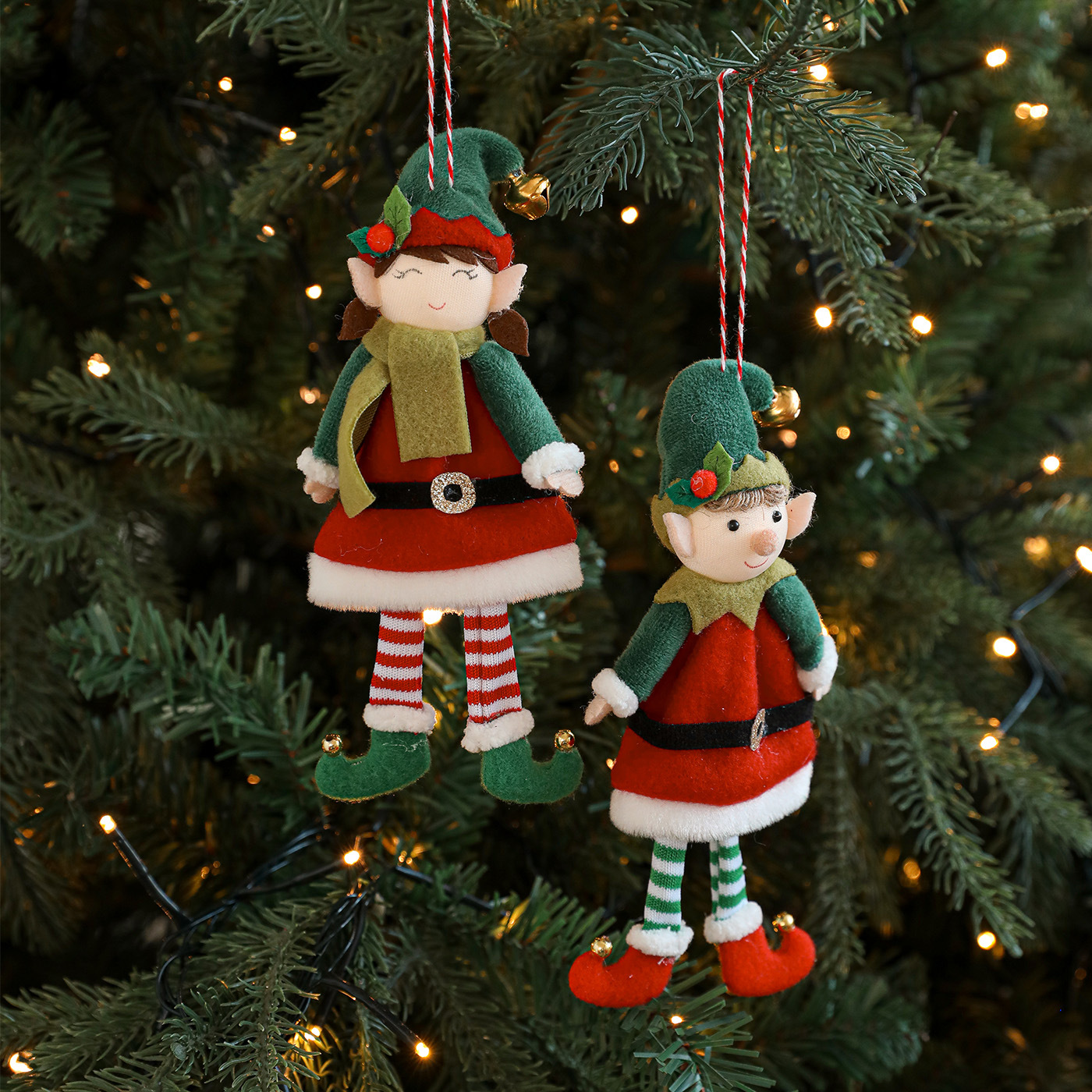 Decoraciones de Navidad de peluche muñecas de hadas en adornos de muñecas de niños lindos colgantes de árbol de Navidad