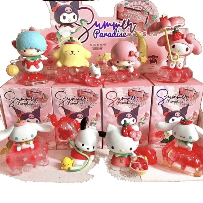 Фигурка в слепой коробке Sanrio (Kuromi и друзья), ручная работа, клубничная тематика