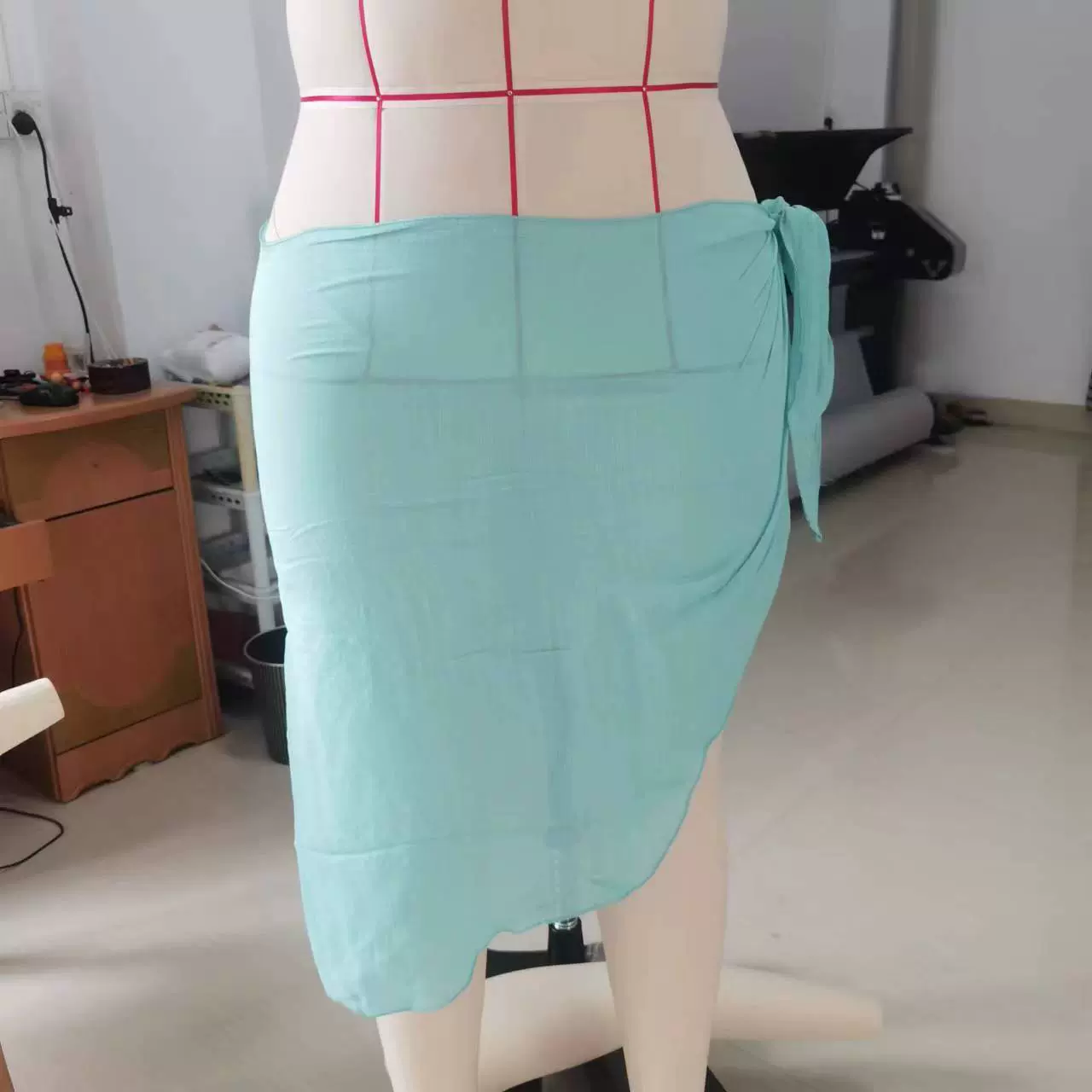 B016一片式围裙沙滩防晒服性感沙滩海边度假绑带纯色半身裙72克