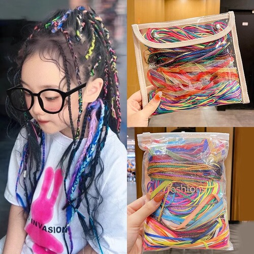 Hair weaving colored ropes for children, colored rope hair braids for girls, dirty rope braids, colorful dirty braids, headband hair ropes