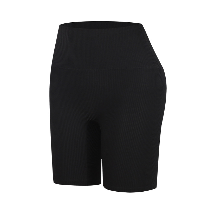 Lulu Original Ribbed Yoga Shorts High-Elastic Sports Compression Short-Sleeve Tank Top Fitness Peach Butt Shorts and Long Pants