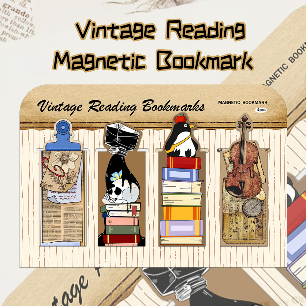 Cien tipos de dibujos animados marcadores magnéticos diferentes estilo de decoración de páginas de libros libros de literatura y arte marcadores de etiqueta de estudiantes