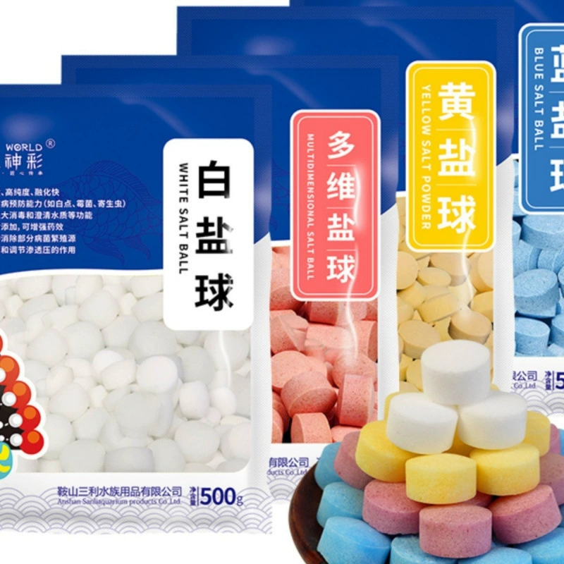 Соль для дезинфекции в рыбоводстве, желтый порошок, минеральная соль для аквариума, морская соль, грубая соль для холодной воды, декоративные рыбы.