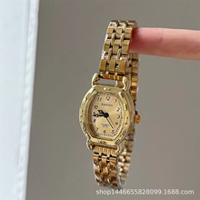 批发跨境爆款法式复古精致简约个性酒桶石英手表女生怀旧钢带腕表
