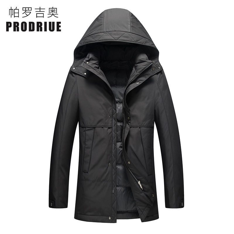 Travel keep warm demi-season down jacket with hood