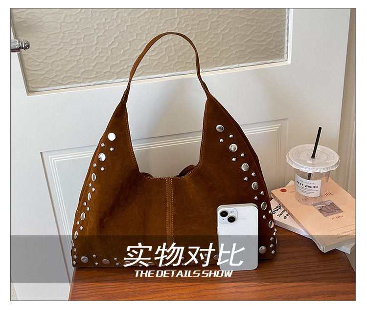 Túi xách nữ đeo vai dáng vuông nắp gài từ tính, chất liệu da PU mềm — màu cà phê, màu nâu, màu xám, màu đỏ chi tiết 7