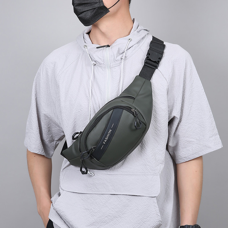 Bolsa de cintura deportiva multicapa para negocios, bolsa de caja, bolsa de pecho de hombre al aire libre de gran capacidad, bolsa de hombro portátil de viaje.