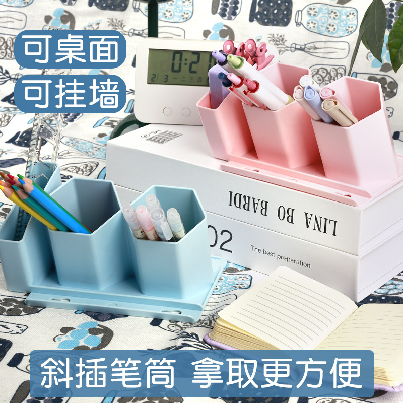 Estante de almacenamiento de bolígrafos para estudiantes Estante de portalápices Diseño de pared colgante sin perforación Dormitorio Dormitorio almacenamiento de pared