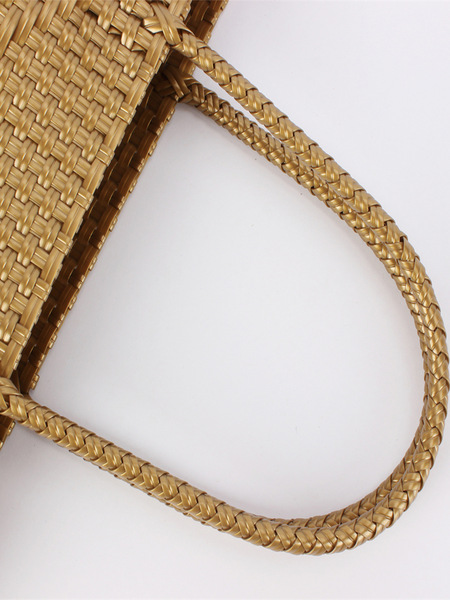 Solid color woven capacious one-shoulder bag for mother and baby