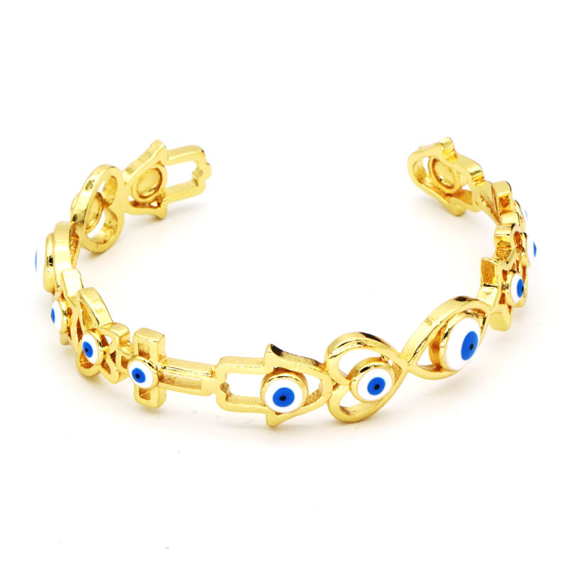 Simple Style Devilu0027S Eye Copper Enamel Bangle 1 Piece