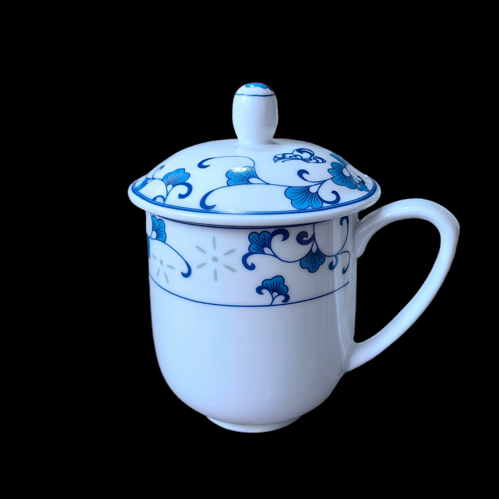 Синдзянь-фарфоровая чаша с крышкой из костяного фарфора Jingdezhen - чисто белая керамическая чашка для офиса, чайного домика