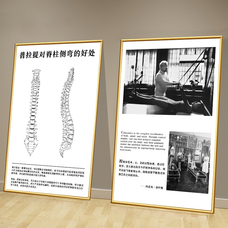 普拉提装饰挂画教室墙面氛围布置海报健身房工作室文化墙贴纸壁画