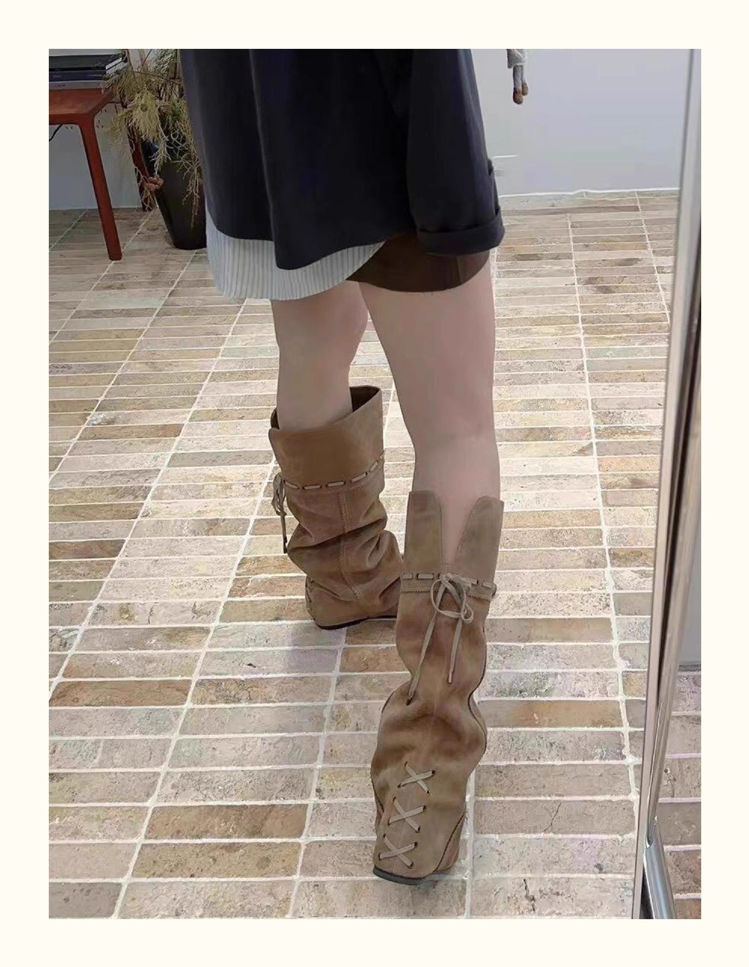 pointed-toe Flat Lace-up Trendy Melard Western Cowboy Boots 2025 Autumn/winter New Style Fashionable And Versatile Unique Lightweight_voghion.com