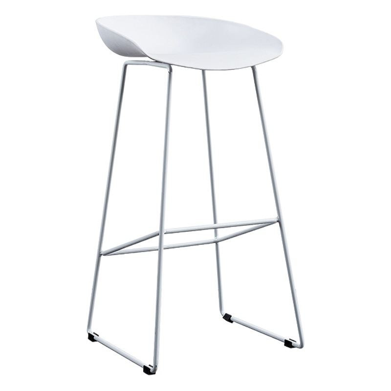 Silla de Bar nórdica moderna silla de Bar de plástico minimalista pierna reforzada ocio barra clara recepción Cafe silla alta