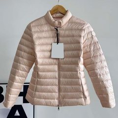 M家立领女士羽绒服经典蒙口芸同款秋冬外套欧美潮白鹅绒中长薄款