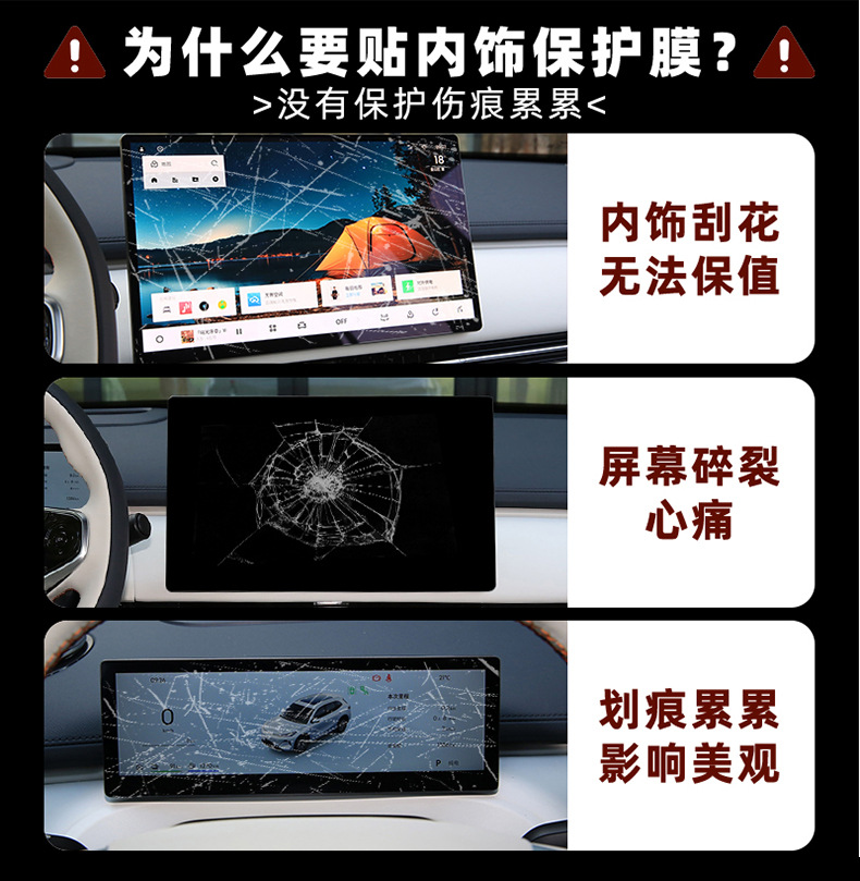 25 Gmc Yukon Interior Protective Films, Central Control Navigation Screen, Tempered Storage Box Panel Film Modification Accessories