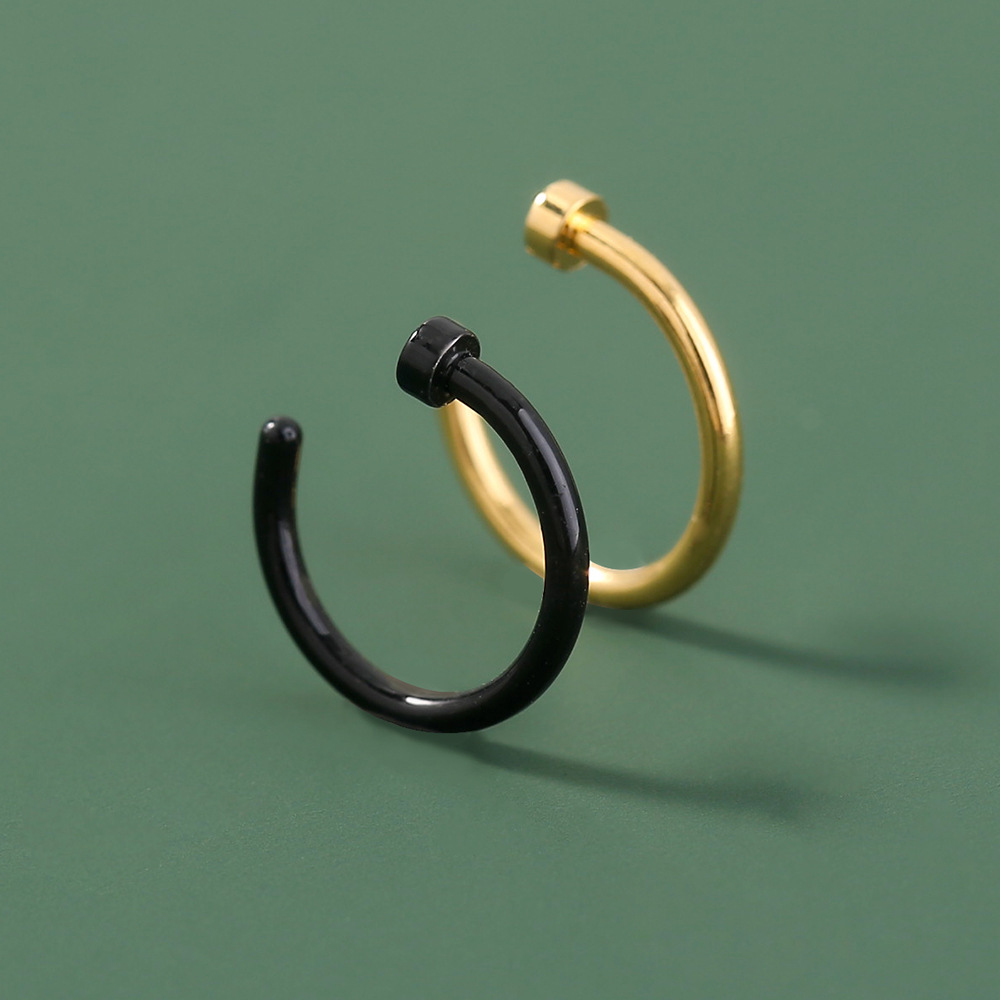 Fashion Non-porous Piercing U-shaped Metal Nose Ring Men And Women Fake Nose Clip Jewelry Wholesale display picture 11