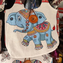 西双版纳云南傣族民族风手工刺绣单肩包斜挎包纽扣包泰国特色