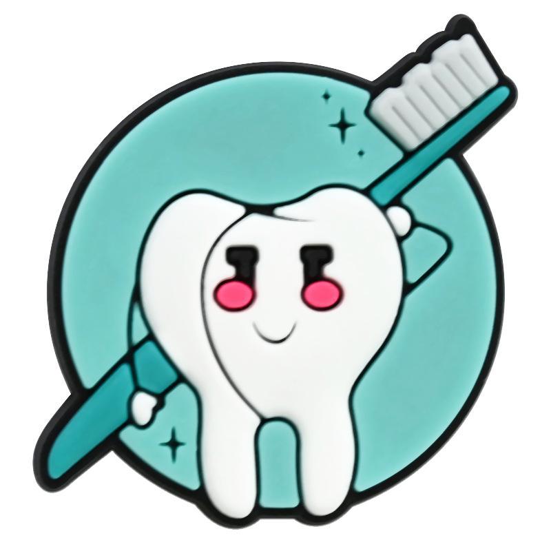 Hebilla de bolsa de agujero, cuidado creativo, zapatos de dientes, accesorios de bolsa de agujero de flor, accesorios de bricolaje, accesorios de zapatos de dibujos animados, accesorios, serie d