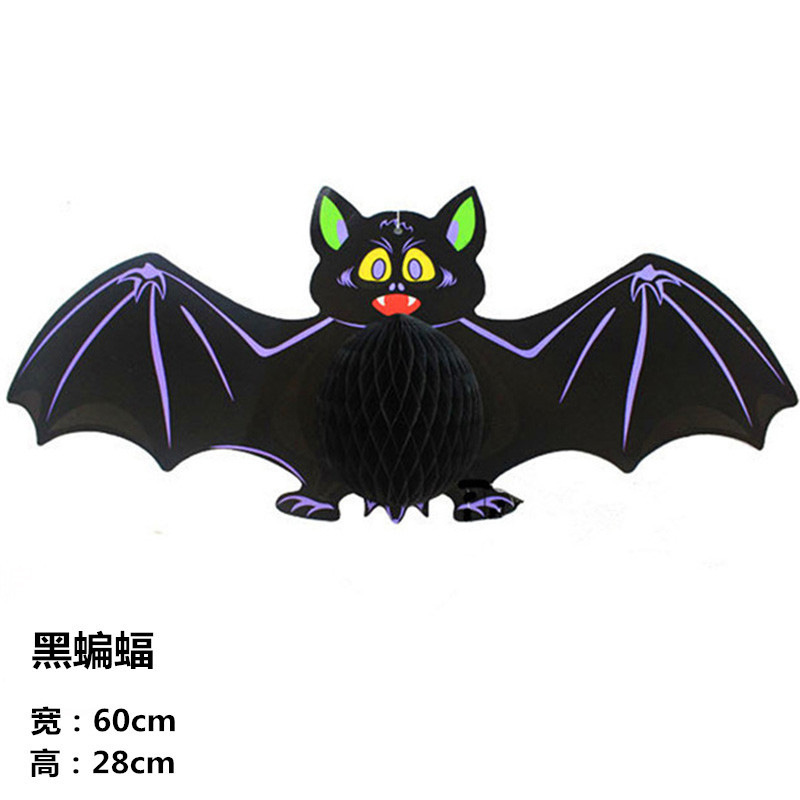 Decoración de Halloween suministros Garland fantasma Festival Escena diseño bandera araña bat fantasma cabeza calabaza papel Garland al por mayor