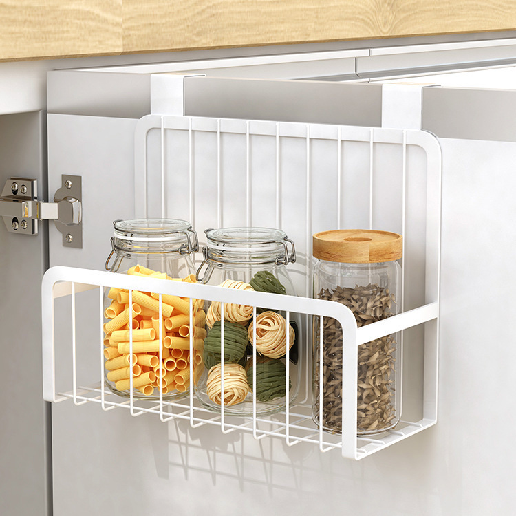 Japanese-Style Cabinet Hanging Basket Iron Storage Basket No-Drill Kitchen Shelf Bathroom Storage Frame Miscellaneous Spice Rack