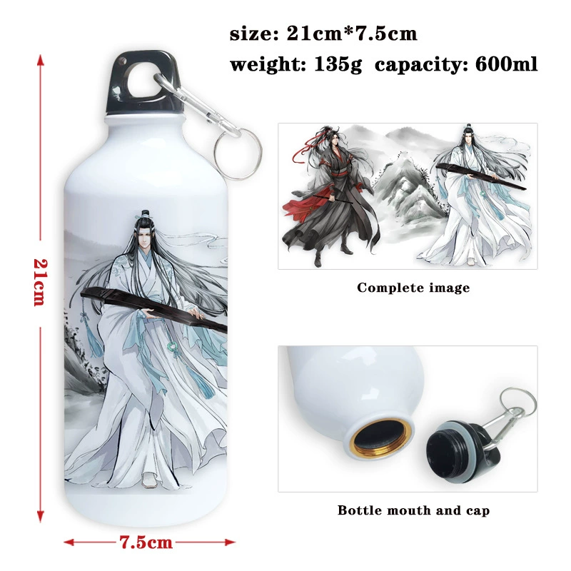 Периферийная кружка для питья в стиле аниме «Демон-патриарх», двухмерный спортивный чайник, студенческий портативный алюминиевый чайник, чашка для воды, следующая за кружкой