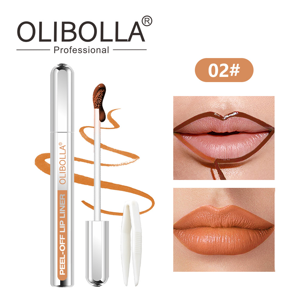 Bolígrafo de delineador de labios de cinco colores OLIBOLLA, mate desprendible, impermeable, no es fácil de desvanecer y teñir, brillo de labios, explosión transfronteriza