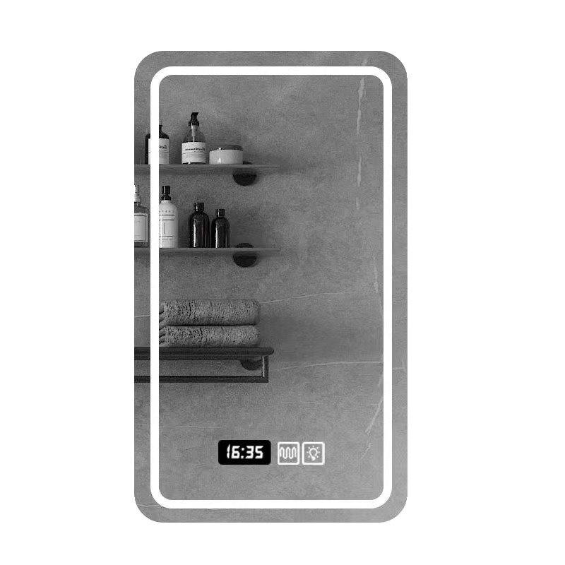 Espejo inteligente de alta definición espejo de baño pantalla táctil LED anti-nebble espejo de baño con lámpara espejo de maquillaje cuadrado colgante vertical
