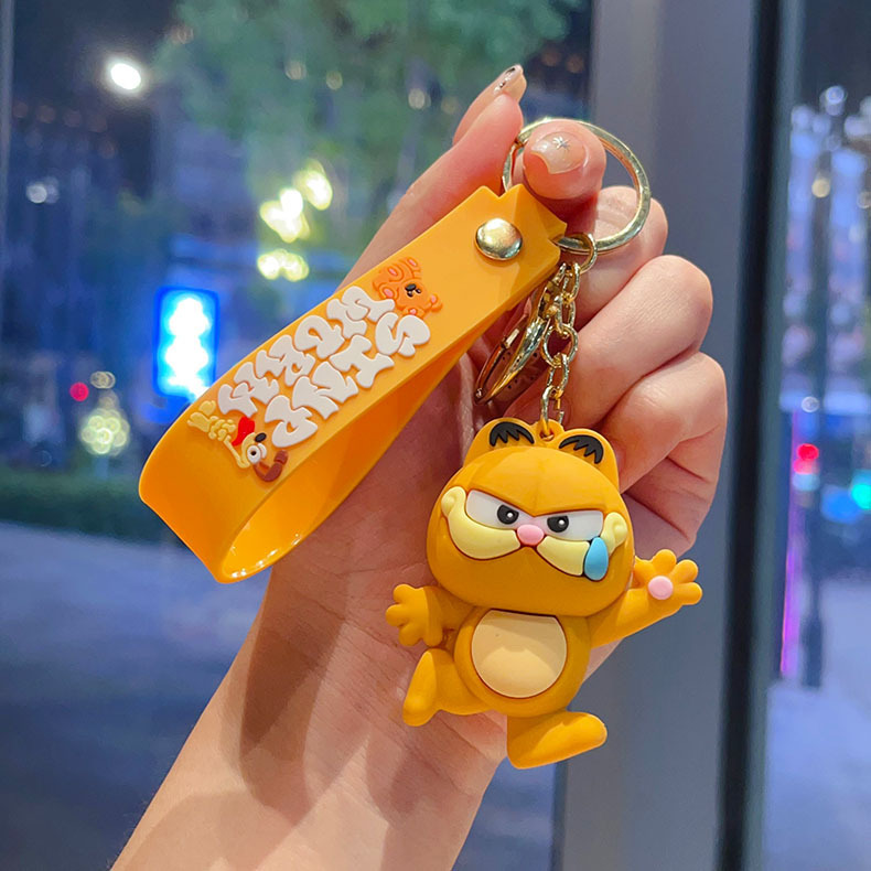 卡通加菲猫钥匙扣小挂件立体公仔汽车钥匙链学生书包挂饰厂家批发|undefined