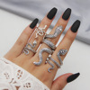 Men's ring, fashionable retro set, European style, suitable for import, punk style, 4 piece set