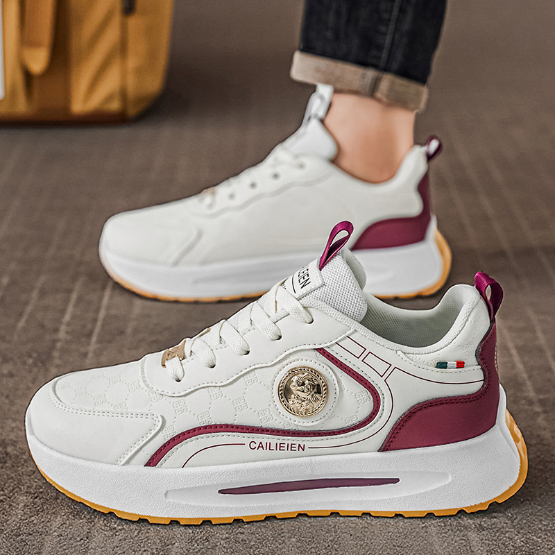 Otoño zapatos de hombre nuevos zapatos deportivos transpirables de moda para hombres, zapatos blancos con suela gruesa, zapatos casuales para hombres.