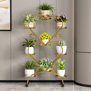 New Iron Multi-Layer Flower Shelf Indoor Living Room Balcony Floor-Standing Pothos Succulent Storage Rack Home Simple Flower