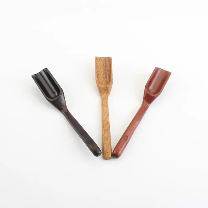 批发黑檀木茶勺鸡翅木茶勺花梨木茶勺茶匙茶具配件logo制作