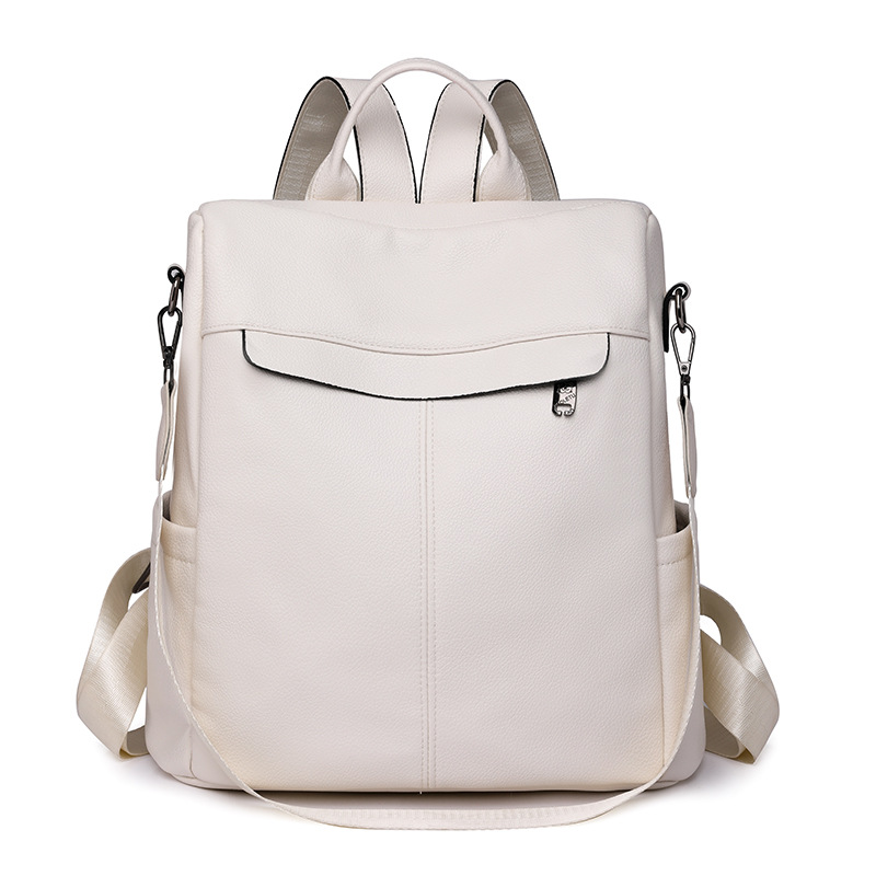 Transfronterizo Amazon al por mayor 2023 nueva mochila antirrobo de cuero suave moda casual multifuncional mochila de doble uso mujer